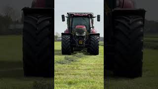 #shorts Case Tractor with a Krone grass collector | First cut of grass 2023 | eerste snede #tractor