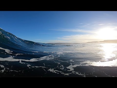 Slow Motion Surfing Shallow Snow Slab