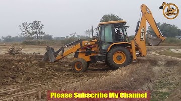 JCB 3DX SUPER BACKHOE-LEVELING LAND - JCB BACKHOE LOADER WORKING VIDEO