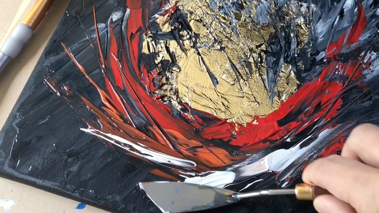Easy ABSTRACT Painting With GOLD LEAF for Beginners