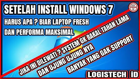 WAJIB SETTING WINDOWS 7 SETELAH INSTALL ULANG