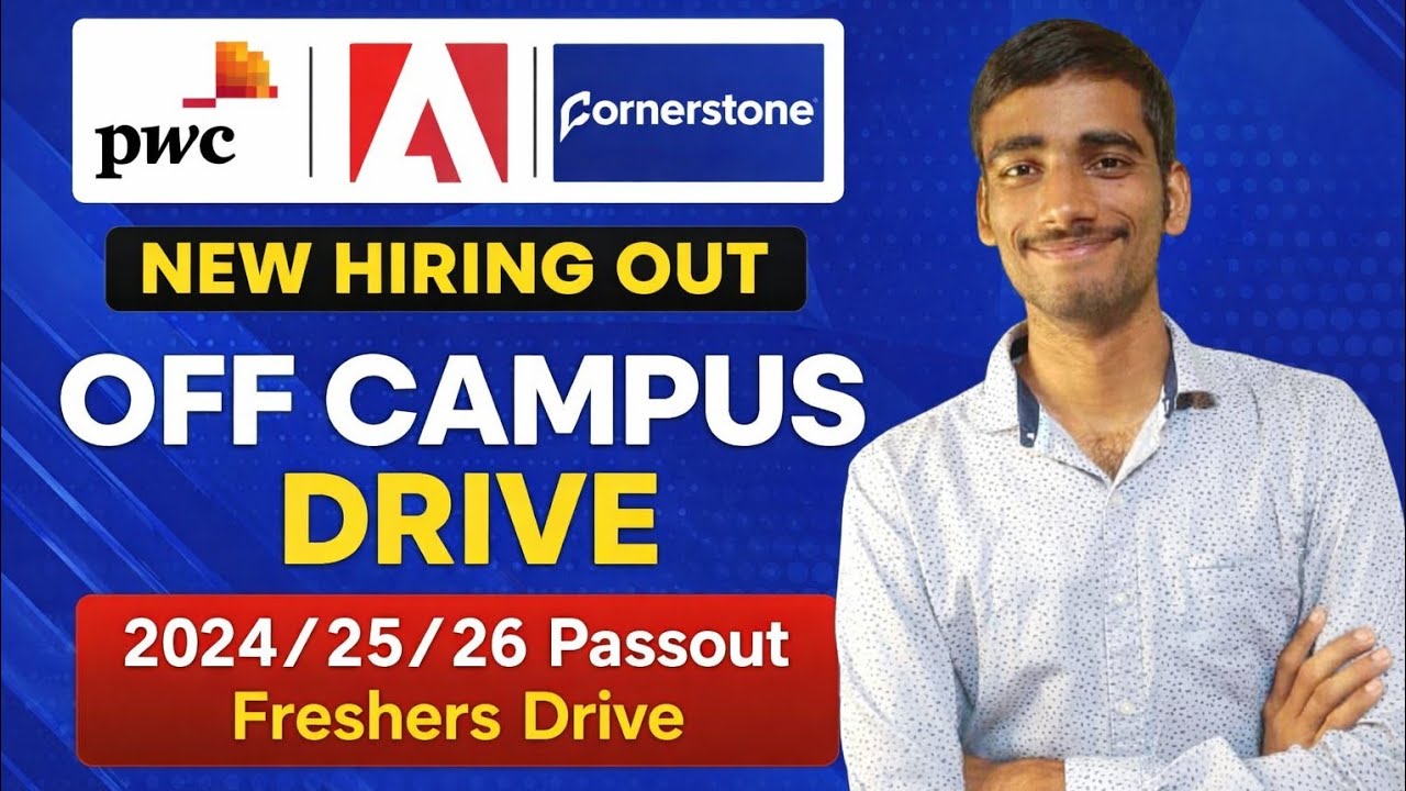 Mass Hiring 2026 🔥 PwC | Adobe | Cornerstone Off Campus Drive ...