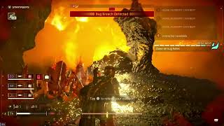 Helldivers 2 - Clearing a Mega Nest while running through a Horde of Terminids on Super Helldive