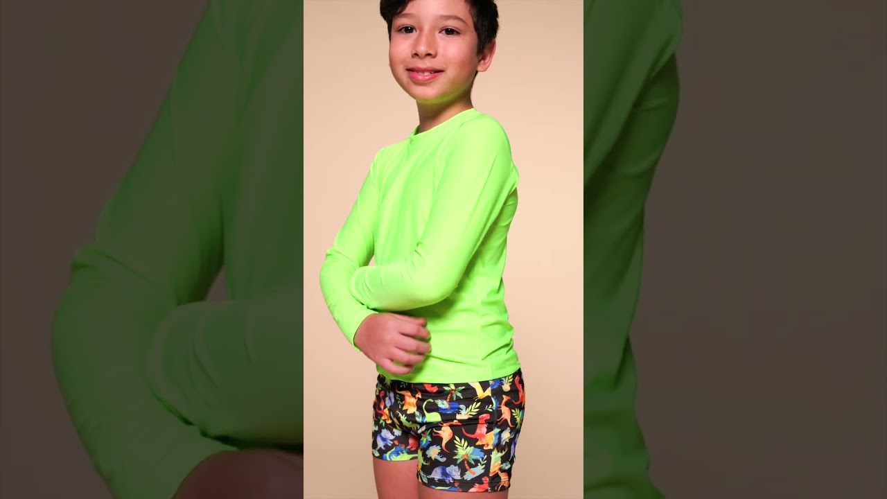 Camiseta UV Color e Sunga Dino Kids - Verão 24