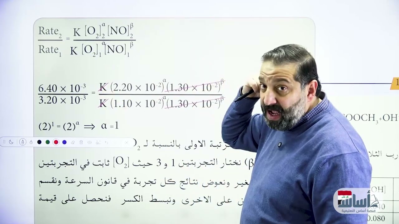 إيجاد قيمة ثابت سرعة التفاعل || كيمياء (السادس إعدادي) مع  أ.أحمد نوار