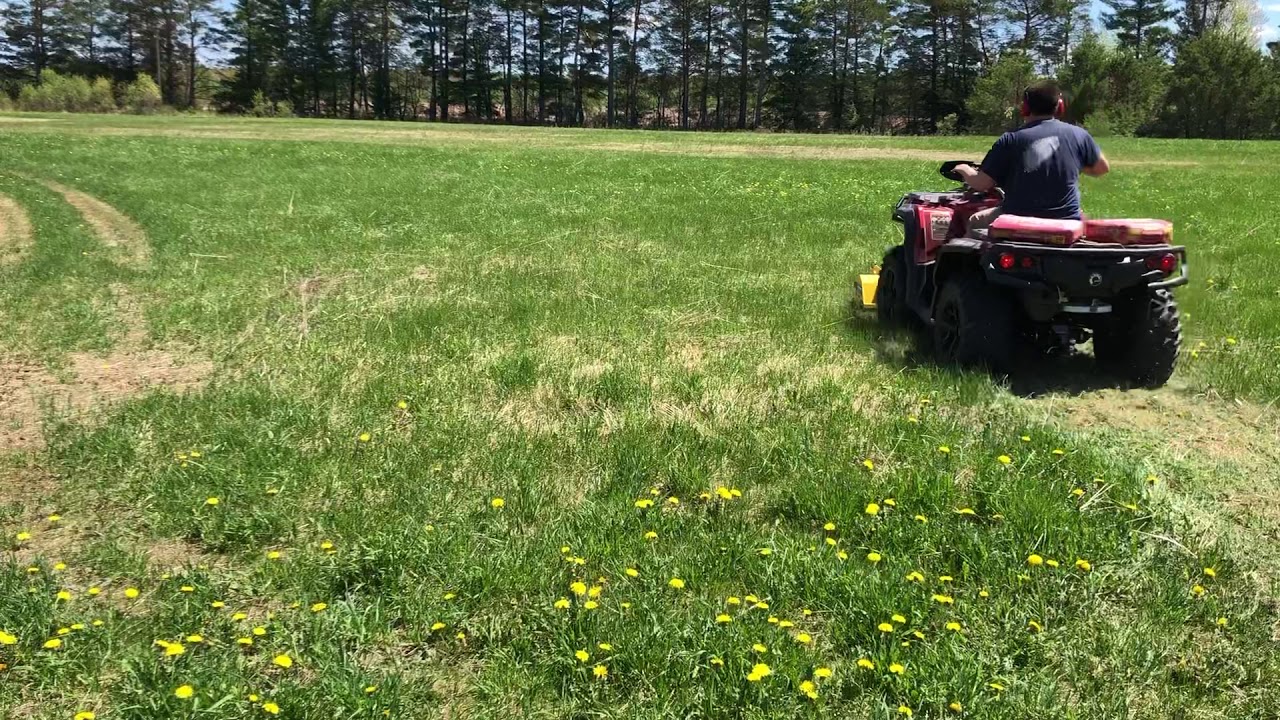 Rammy ATV Flailmower 120 in the USA - grass cutting with front mount mower  