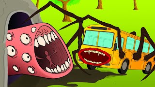BUS EATER VS TRAIN EATER! (Horror Cartoon Animation)