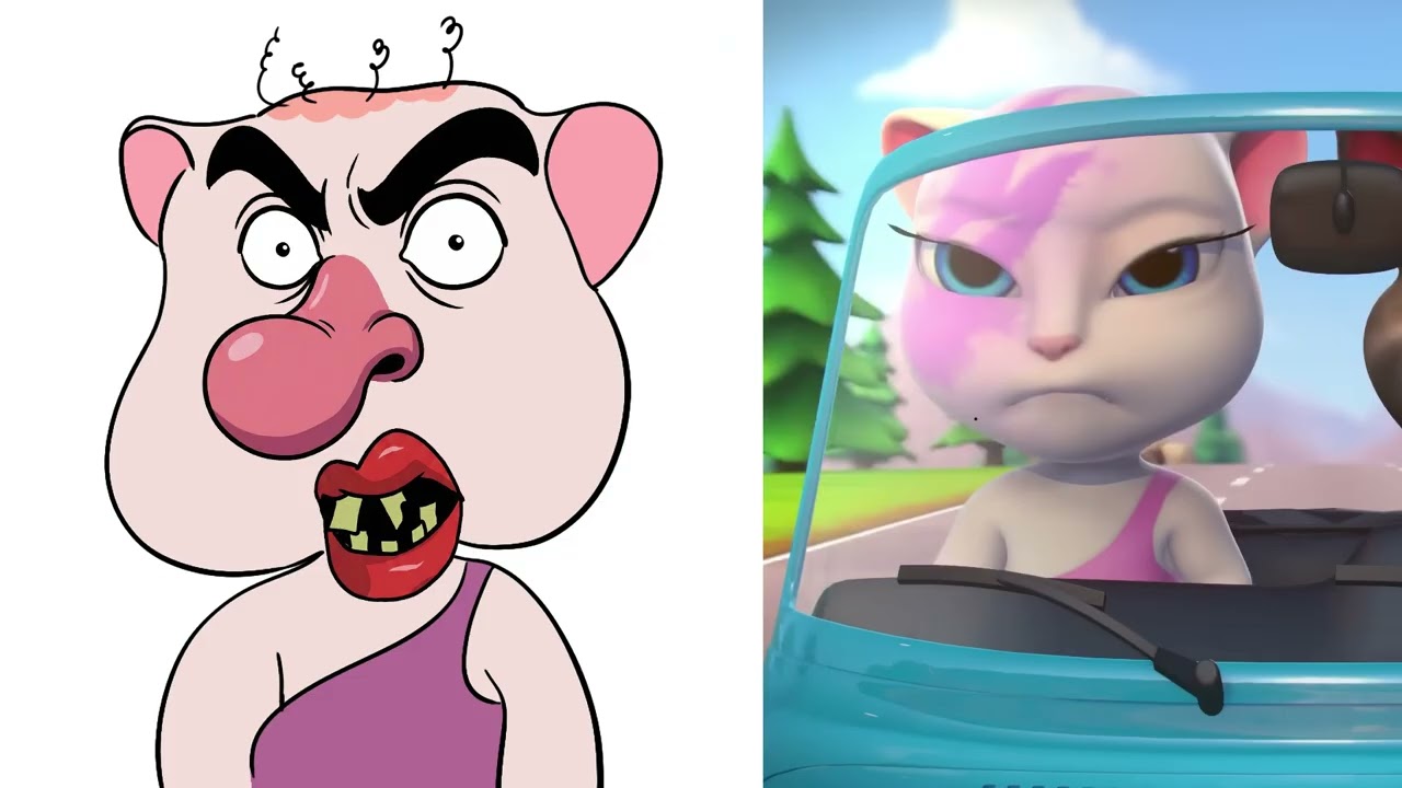 Laugh with My Talking Tom 2 - Hit the Road Funny drawing meme