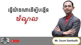 ធ្វើបែបណាទើបបង្កើនចំណូលចានឆាប់​(How to Increase your income by Mr. Soum Sambath)