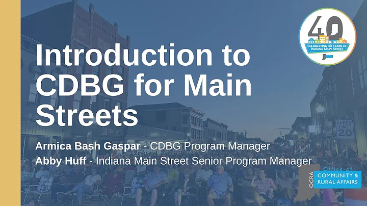 CDBG and Main Street Webinar