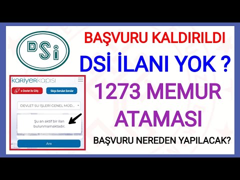 DSİ 1273 MEMUR ATAMASI KALDIRILDI MI? DSİ BAŞVURU NASIL YAPILIR NEREDEN YAPILIR BİLGİSİ✅ 1273 DSİ ?