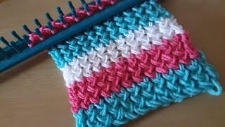 |كروشيه |فن النسيج |حياكة الصوف| crochet | tejido | scarf | النول المستطيل | إبداعات النول | knittin