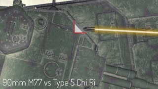 90mm M77 vs Type 5 Chi Ri (Armor Penetration)