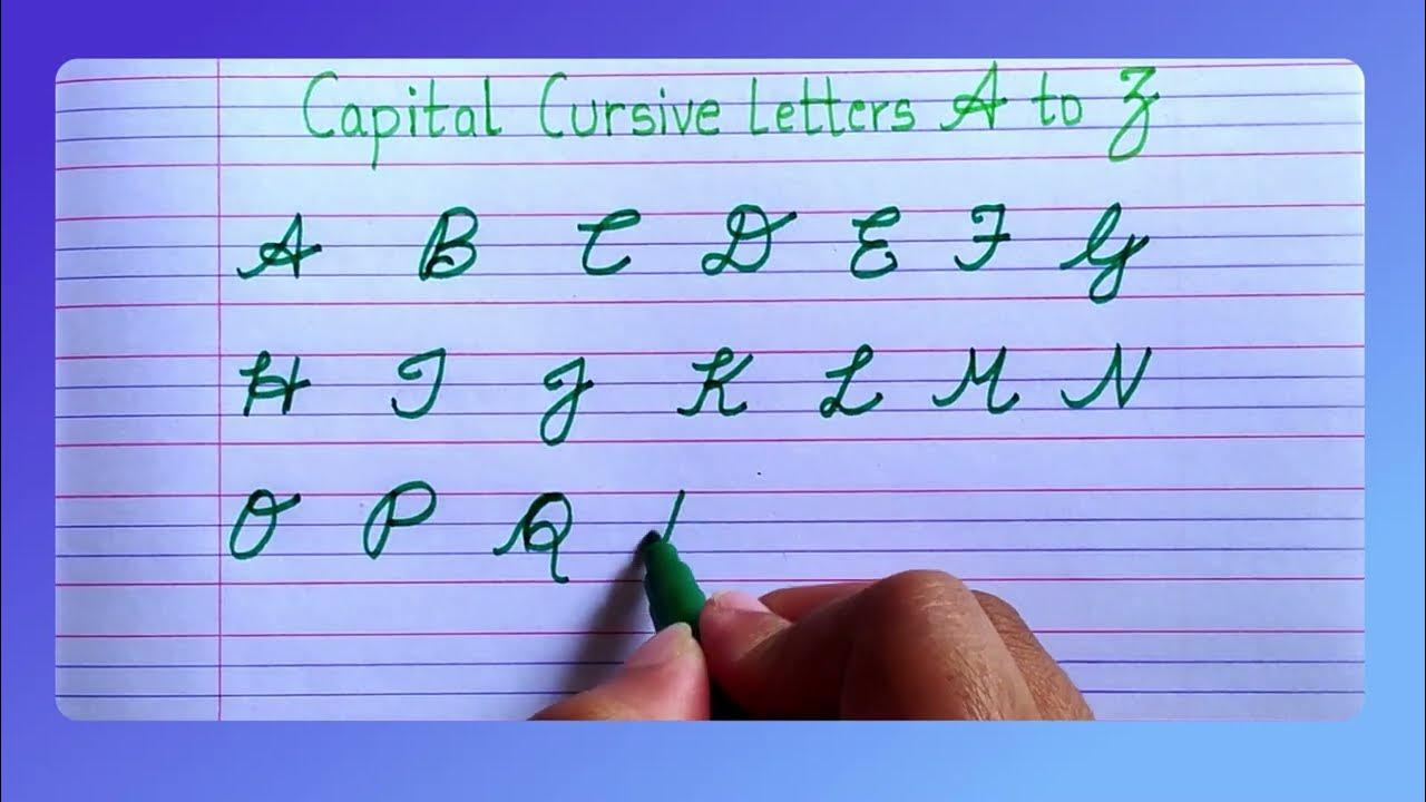 Capital cursive abc, How to write Capital Cursive Letters, ABCD
