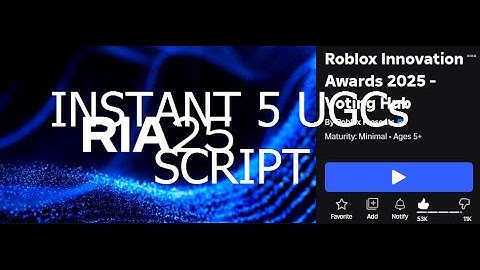 Roblox Innovation Awards 2025 - Voting Hub FIXED instant 5 UGCs script [Roblox Exploiting]