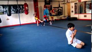 James on pads with Thai barlow