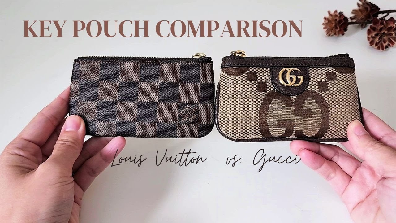 GUCCI Supreme Key Case vs LOUIS VUITTON Key Pouch, Monogram, COMPARISON