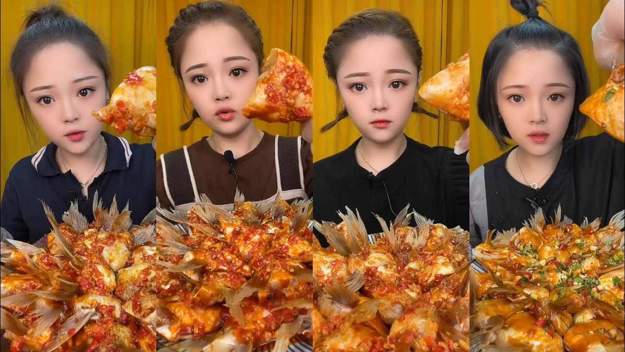CHINESE MUKBANG SPICY FOOD (FISH TAIL) @Bingxin666 Mukbang @Xiao Yu Mukbang EATING SHOW