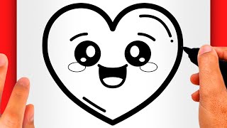 HOW TO DRAW A HEART (EASY) - Cute Heart Drawing (EASY)