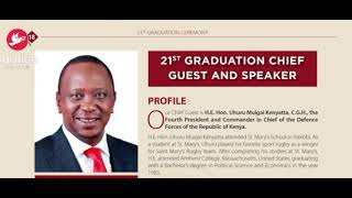 H.E. Uhuru Kenyatta Speech at Kabarak University 21st Graduation Ceremony