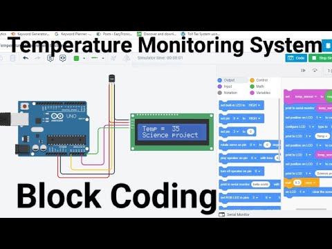 Temperature Sensor Tinkercad with Lcd I2C Module || tinkercad circuit ...