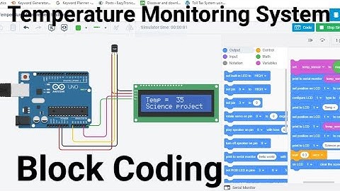 Temperature Sensor Tinkercad with Lcd I2C Module || tinkercad circuit || Block Code || simulator