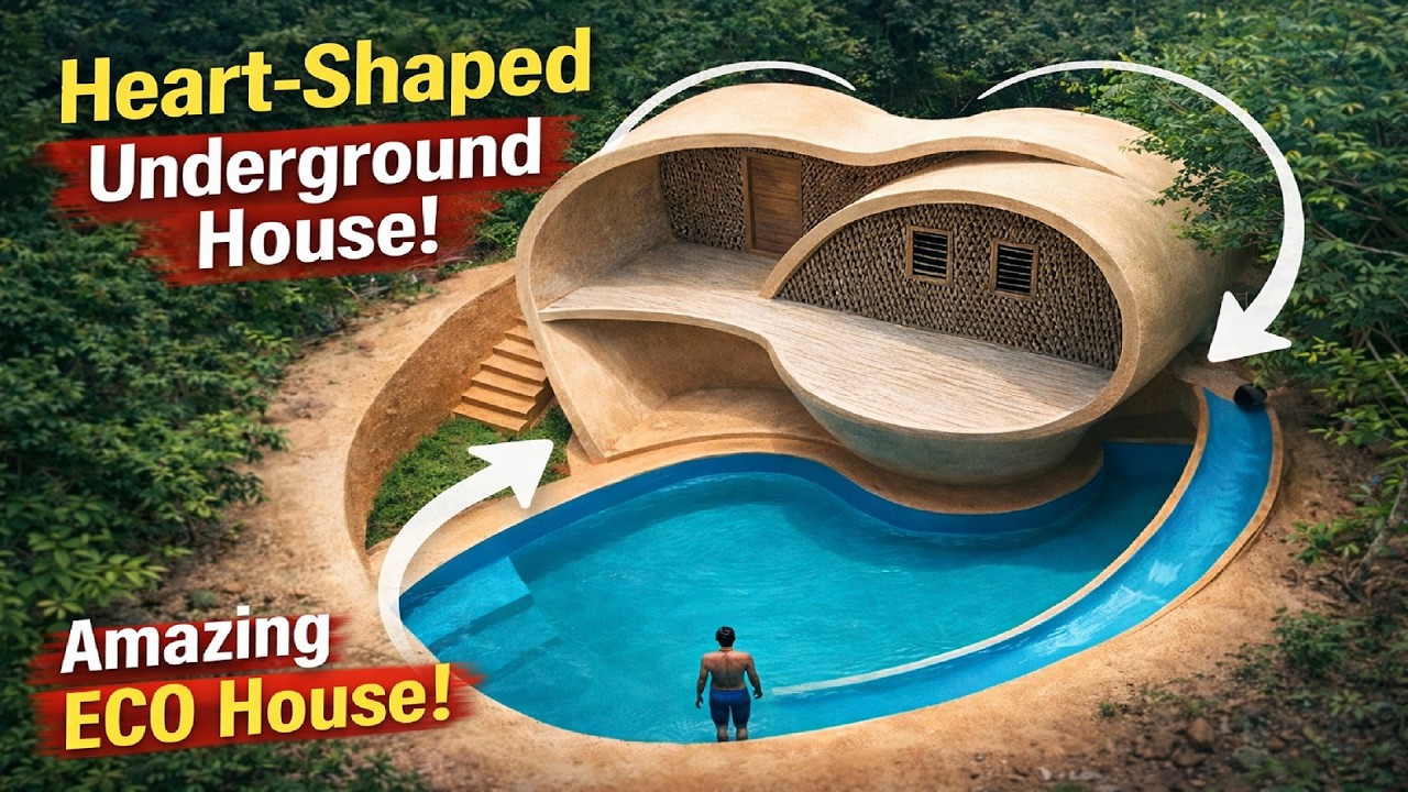 Building a Luxury Underground House with Private Pool | 30 Days Full ...