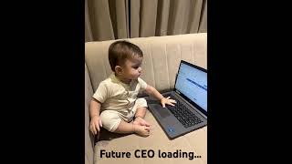 “Mini human, mega skills 😎” #BabyOnComputer #MiniGenius #SmartBaby #FutureCoder #MiniProfessional