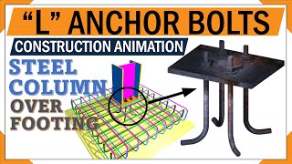 Anchor bolt fixing details | Footing reinforcements | 3d animation of Rc foundation