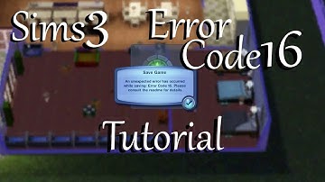 Sims 3: Error Code 16 TUTORIAL