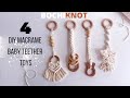 4 Simple Macramé Teether Patterns For New Borns | DIY Baby Teether Toys | Nursery Play Gym Toys