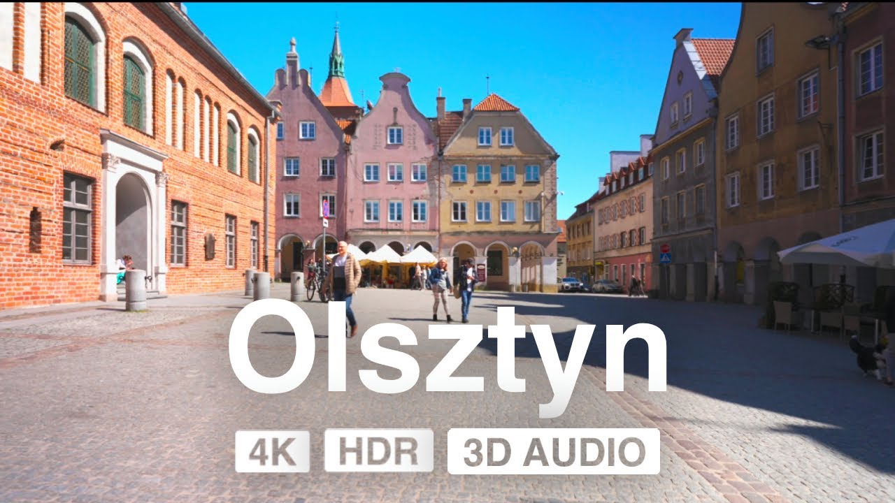 Olsztyn, Poland 🇵🇱 City of thousand lakes  🎬 4K Ultra HDR 🎧 3D Binaural Sound
