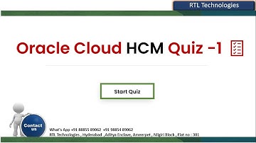 Oracle Fusion Cloud HCM QUIZ - 1 |HCM Real Time Questions | Training | Placement | Expert level