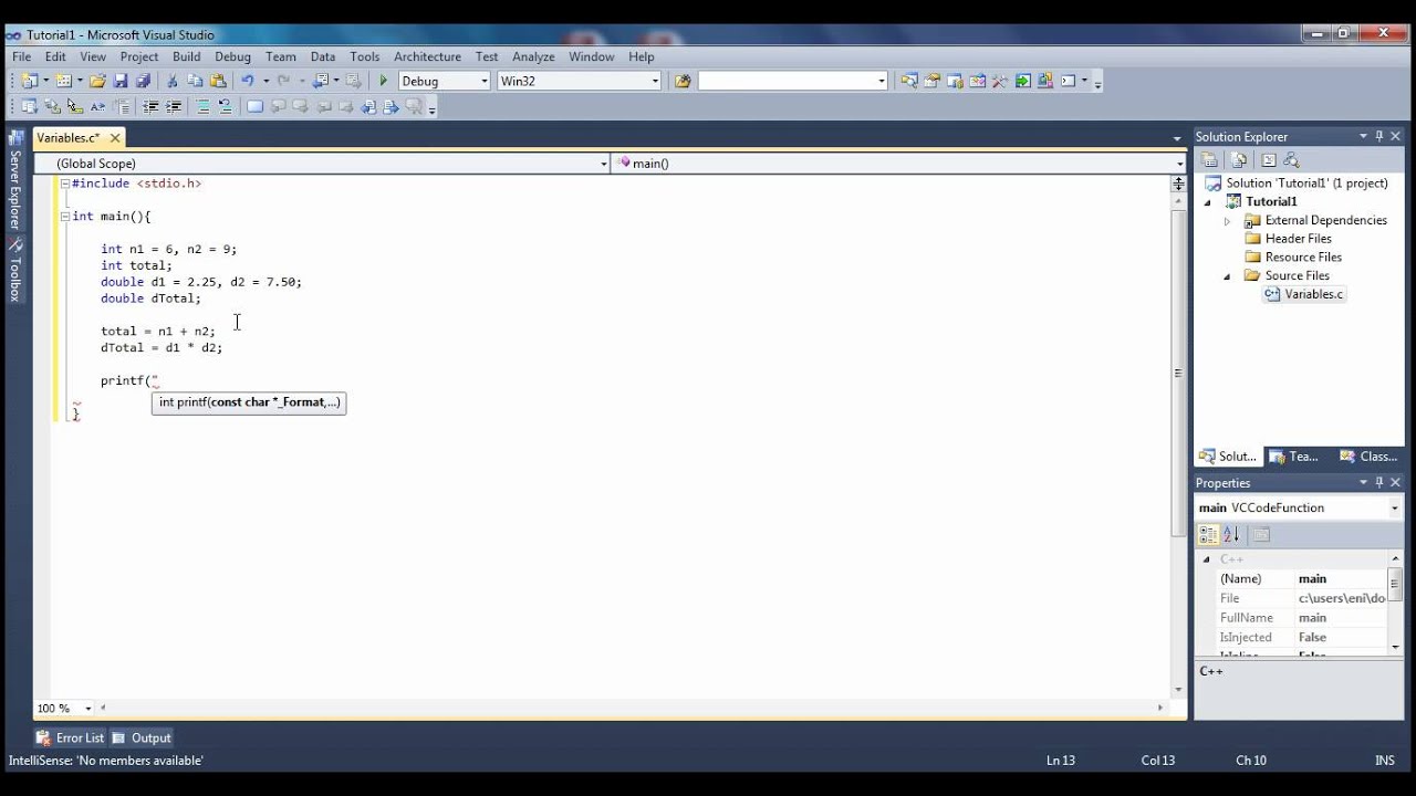 C Programming - Tutorial 3 (Perform Operation Using Variables).avi ...