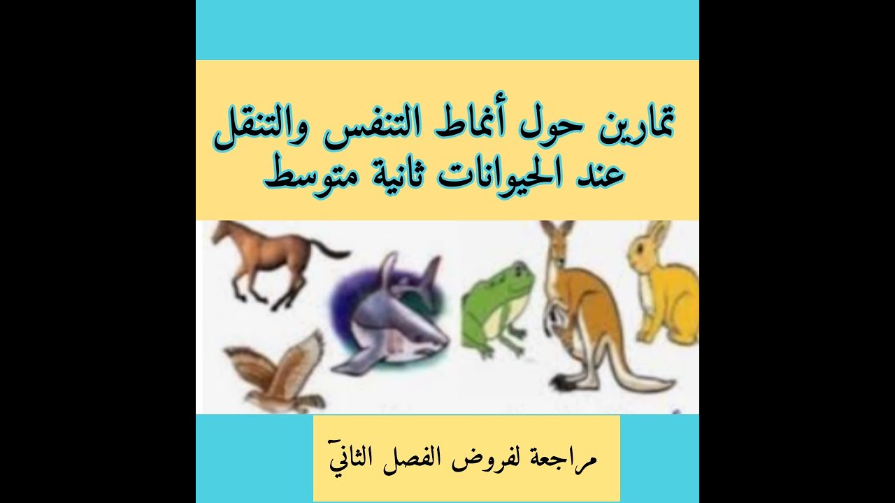 تمارين حول أنماط التنفس وأنماط التنقل عند الحيوانات ثانية متوسط
