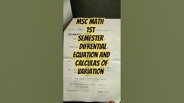 Msc math 1st semester   Differential  Equation and calculas of variations  #mlsu #mscmathematics