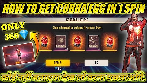 How to get last Cobra egg token in one spin | new Cobra bundel kam diamond mein kaise le ||