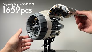 Building a Turbofan Engine MOC【ASMR】Scale Model Assembly Sound【No Music / No Talking】1659pcs