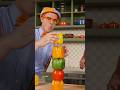 🥕🍅 Rainbow VEGGIE Stacking Challenge! BLIPPI vs. CHEF CHRIS! #shorts