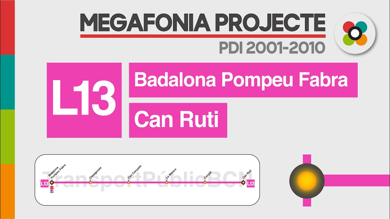 Megafonia L13 Metro de Barcelona Badalona Pompeu Fabra - Can Ruti PROJECTE PDI 2001-2010