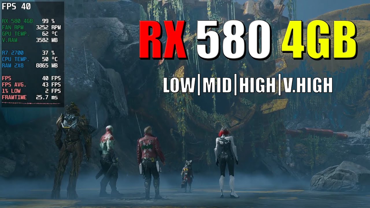 Marvels Guardians of the Galaxy | RX580 4GB FPS TEST | - YouTube