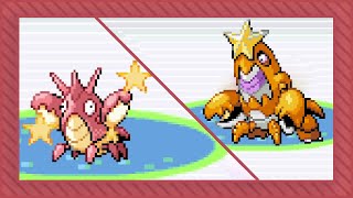 Shiny Corphish in Pokemon Sapphire after 9,039 fishing encounters(Water Monotype #4)