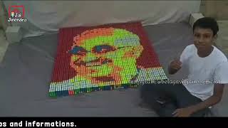 Rubik Portrait Of Shri Surendranath Ji | Rubik&#39;s cube Art | Jain talent | Bharatiya Jain Milan |