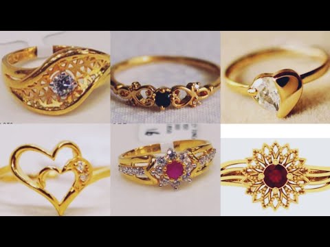stylish-gold-ring-designs-with-weights-for-girls//light-weight-gold-rings-for-daily-use//