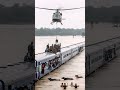 Helicopter Rescues Passengers Stranded on Flooded Train #viral #shorts