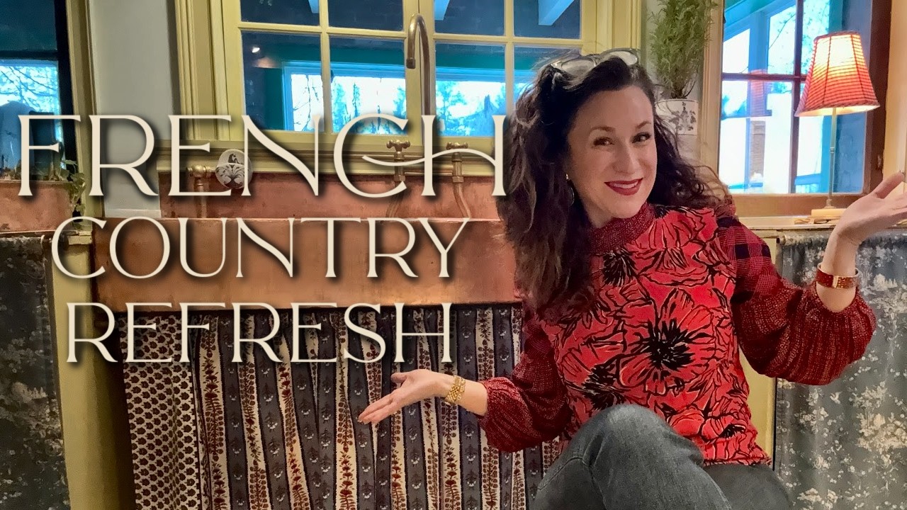 Mid-Winter French Country Kitchen Refresh | Repurposing a Tablecloth