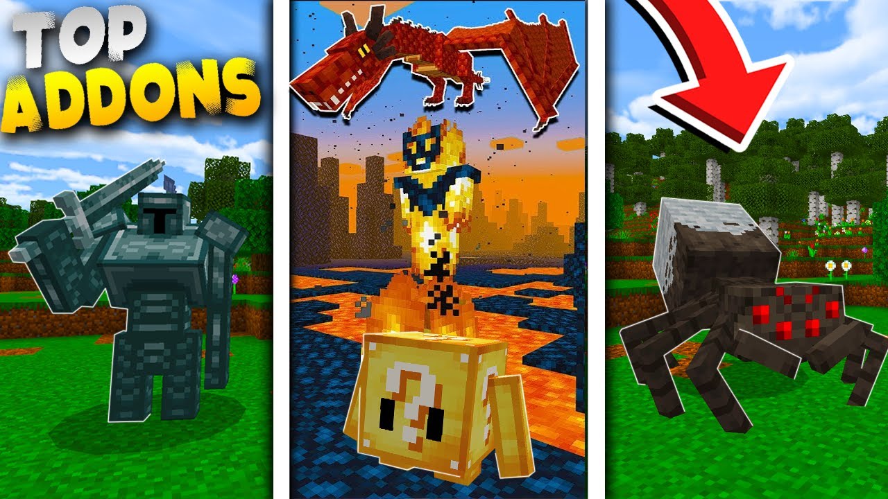 TOP 5 MELHORES ADDONS MODS para MINECRAFT PE SURVIVAL - MCPE 1.18 - YouTube