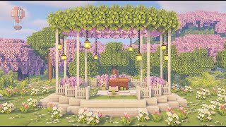 Minecraft | How to build a Cherry Blossom Gazebo (With Picnic)