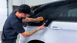 Blacking out Roof and Pillars with vinyl wrap using 3m 2080
