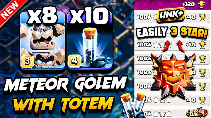 TH18 METEOR GOLEM Attack With TOTEM Clash of Clans | Best TH18 Attack Strategy With Meteor Golem COC